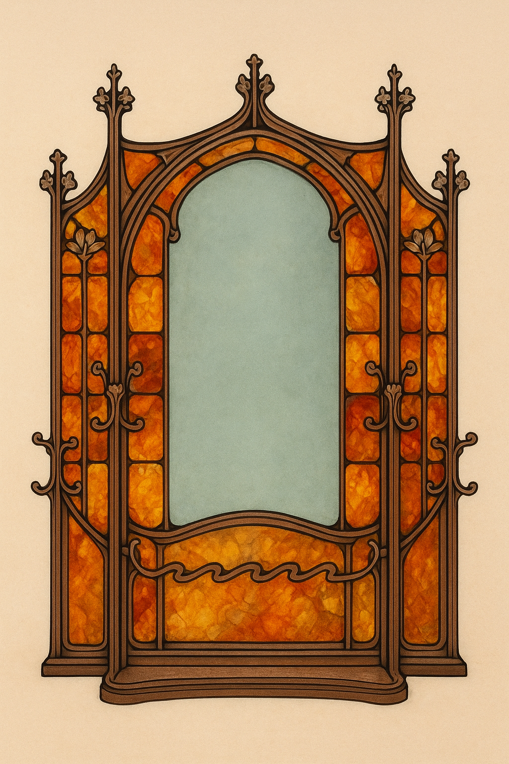 render to partion use colored stain glass in parts - mnml.ai